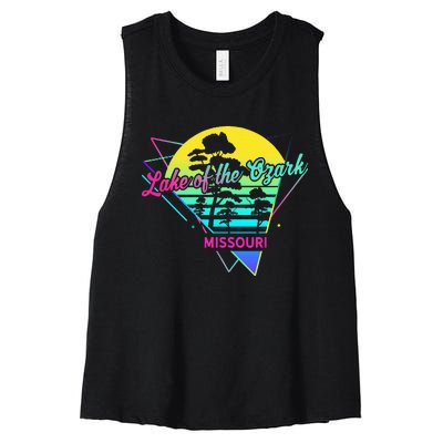 Missouri Usa Nostalgic Retro Lake Of The Ozarks Women's Racerback Cropped Tank