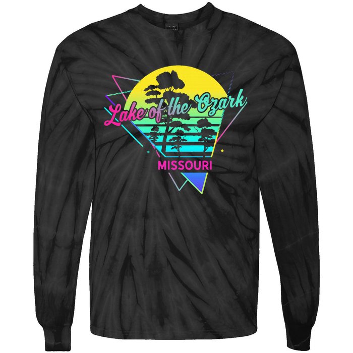 Missouri Usa Nostalgic Retro Lake Of The Ozarks Tie-Dye Long Sleeve Shirt