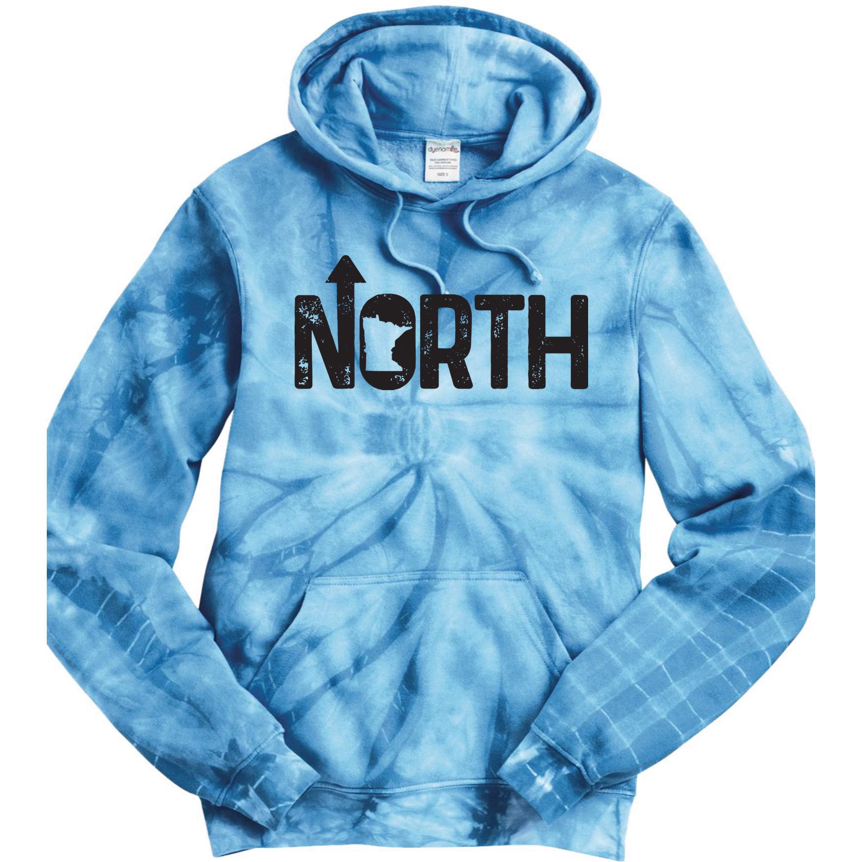 Minnesota Up North State Map Pride Gift Tie Dye Hoodie