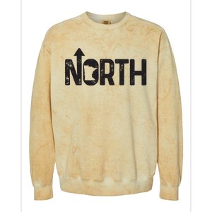 Minnesota Up North State Map Pride Gift Colorblast Crewneck Sweatshirt