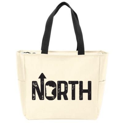 Minnesota Up North State Map Pride Gift Zip Tote Bag