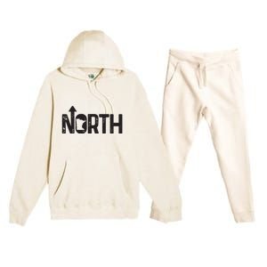 Minnesota Up North State Map Pride Gift Premium Hooded Sweatsuit Set