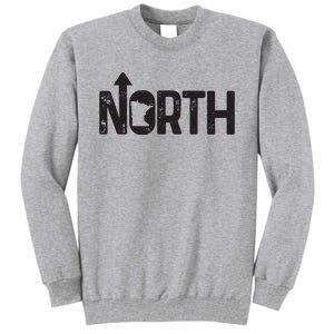 Minnesota Up North State Map Pride Gift Tall Sweatshirt