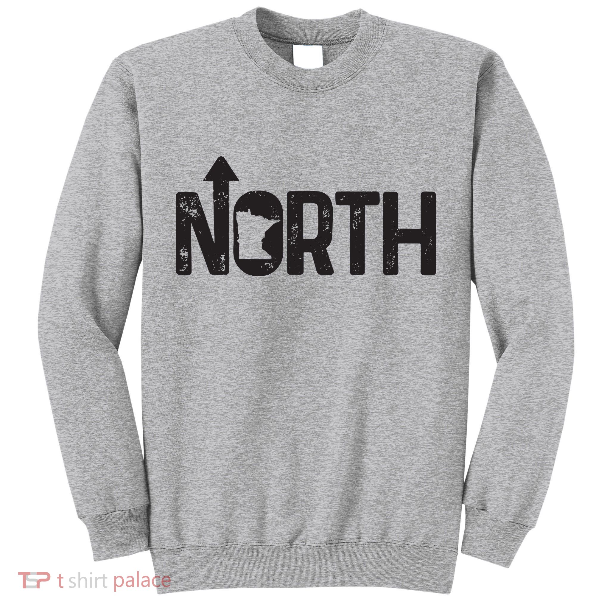 Minnesota Up North State Map Pride Gift Tall Sweatshirt