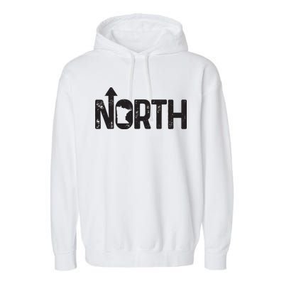 Minnesota Up North State Map Pride Gift Garment-Dyed Fleece Hoodie