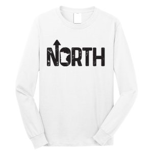 Minnesota Up North State Map Pride Gift Long Sleeve Shirt