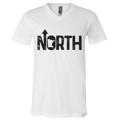 Minnesota Up North State Map Pride Gift V-Neck T-Shirt