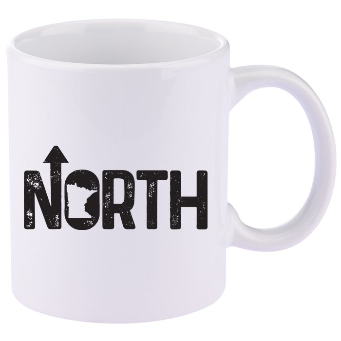 Minnesota Up North State Map Pride Gift 11oz C Handle Ceramic Mug