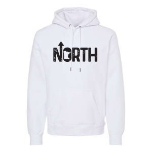 Minnesota Up North State Map Pride Gift Premium Hoodie