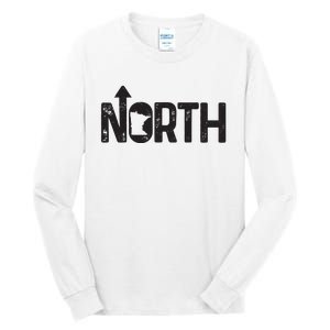 Minnesota Up North State Map Pride Gift Tall Long Sleeve T-Shirt