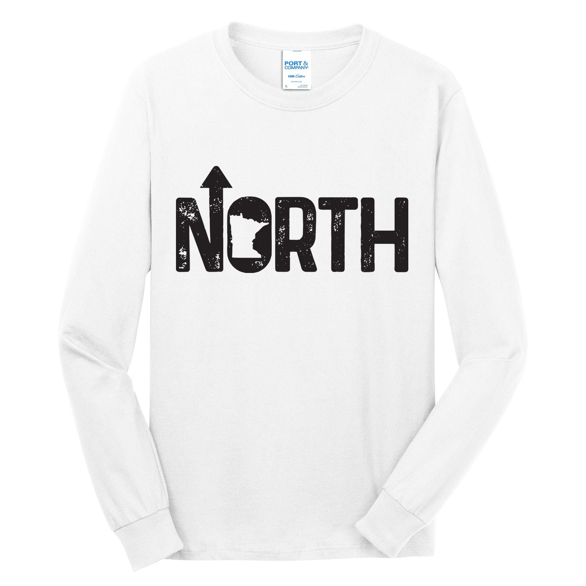 Minnesota Up North State Map Pride Gift Tall Long Sleeve T-Shirt