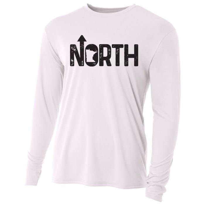 Minnesota Up North State Map Pride Gift Cooling Performance Long Sleeve Crew