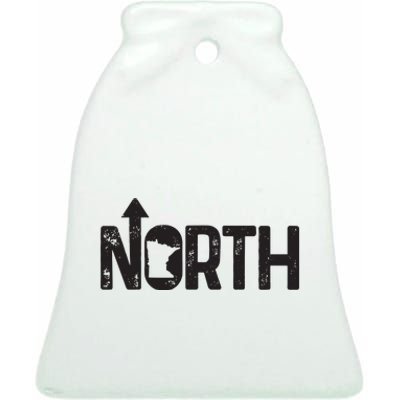 Minnesota Up North State Map Pride Gift Ceramic Bell Ornament