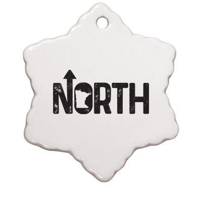 Minnesota Up North State Map Pride Gift Ceramic Star Ornament