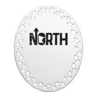 Minnesota Up North State Map Pride Gift Ceramic Oval Ornament