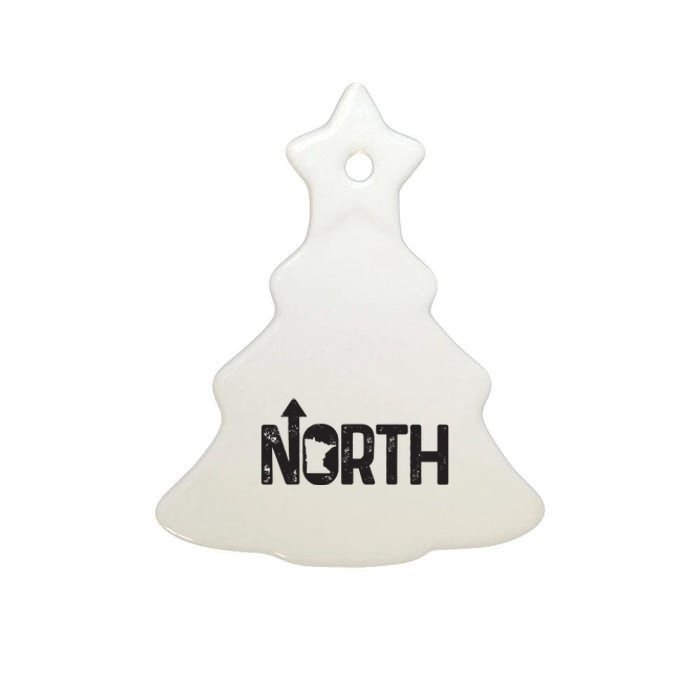 Minnesota Up North State Map Pride Gift Ceramic Tree Ornament