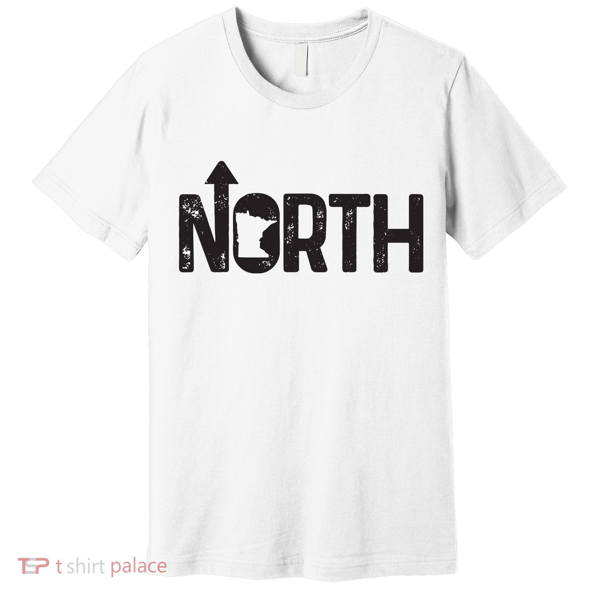 Minnesota Up North State Map Pride Gift Premium T-Shirt