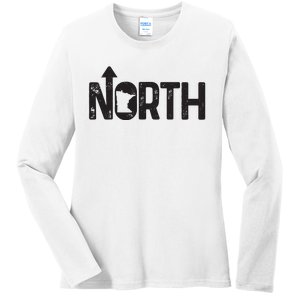 Minnesota Up North State Map Pride Gift Ladies Long Sleeve Shirt