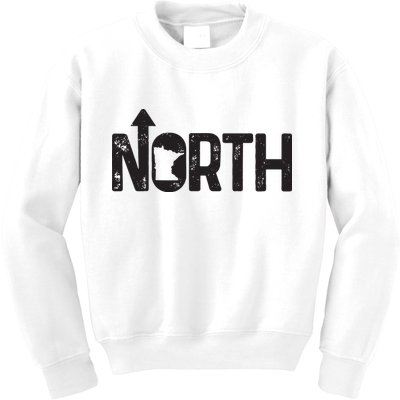 Minnesota Up North State Map Pride Gift Kids Sweatshirt