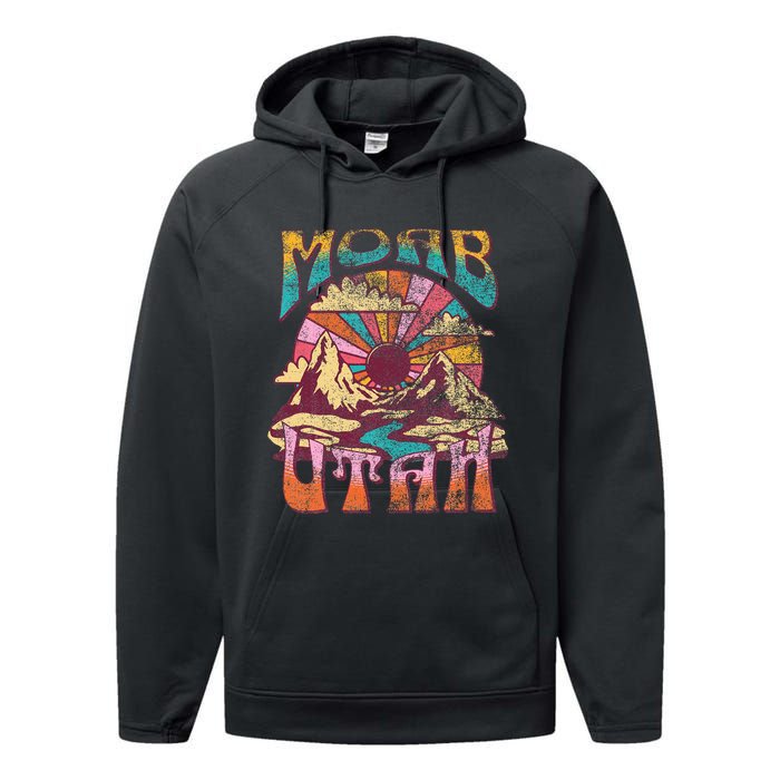 Moab Utah Nature Hiking Mountains Outdoors Performance Fleece Hoodie