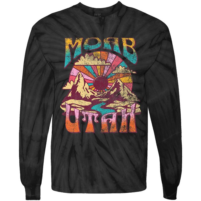 Moab Utah Nature Hiking Mountains Outdoors Tie-Dye Long Sleeve Shirt