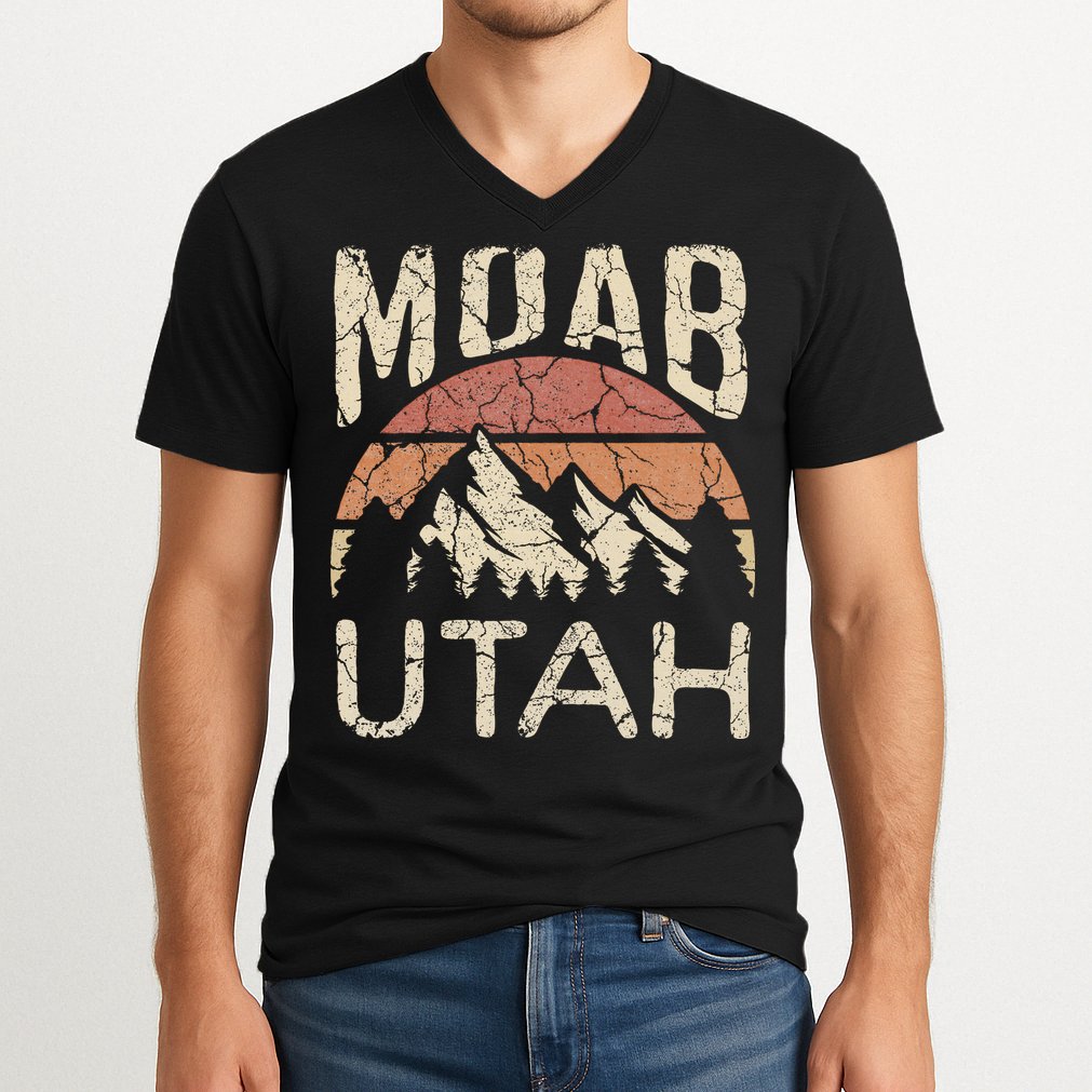Moab Utah Nature Hiking Outdoors V-Neck T-Shirt