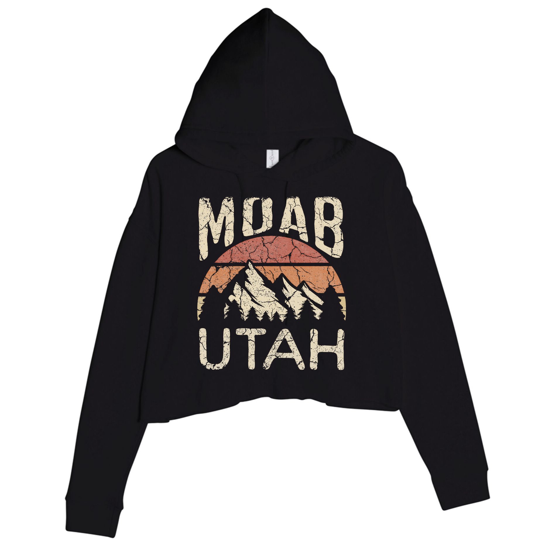 Moab Utah Nature Hiking Outdoors Crop Fleece Hoodie