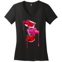 Make Up Nail Polish Makeup Cosmetics Manicure Nail Tech Gift Women's V-Neck T-Shirt