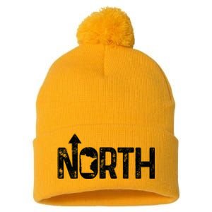 Minnesota Up North State Map Pride Pom Pom 12in Knit Beanie