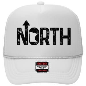 Minnesota Up North State Map Pride High Crown Mesh Back Trucker Hat