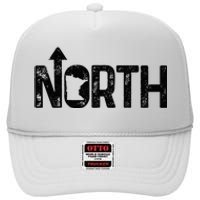 Minnesota Up North State Map Pride High Crown Mesh Back Trucker Hat