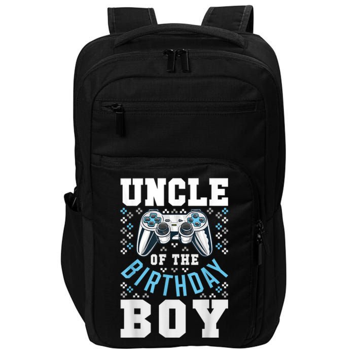 Men Uncle Of The Birthday Boy Matching Video Gamer Birthday Impact Tech Backpack