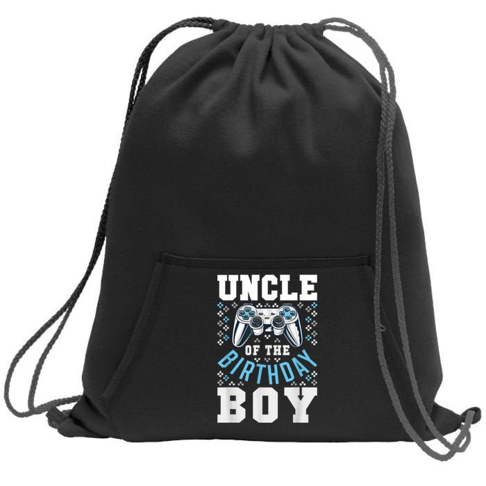 Men Uncle Of The Birthday Boy Matching Video Gamer Birthday Sweatshirt Cinch Pack Bag