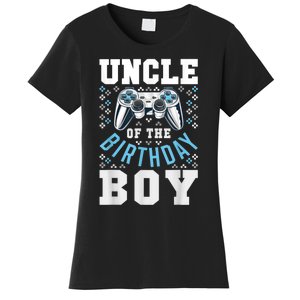 Men Uncle Of The Birthday Boy Matching Video Gamer Birthday Women's T-Shirt