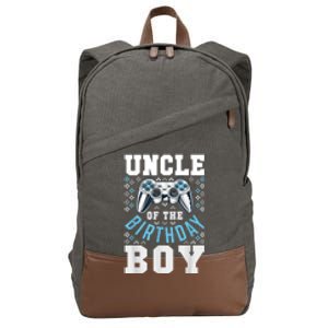 Men Uncle Of The Birthday Boy Matching Video Gamer Birthday Cotton Canvas Backpack