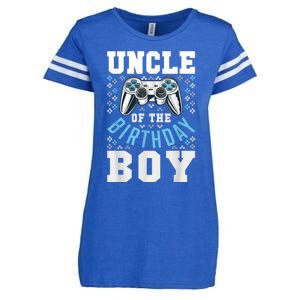 Men Uncle Of The Birthday Boy Matching Video Gamer Birthday Enza Ladies Jersey Football T-Shirt