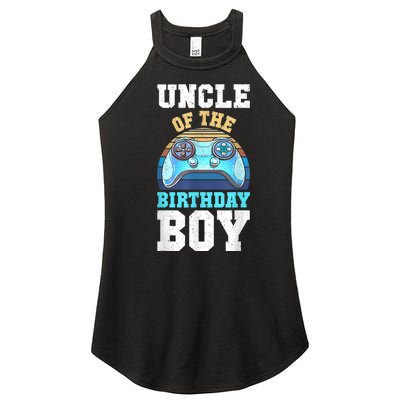 Men Uncle Of The Birthday Boy Matching Video Gamer Birthday Women’s Perfect Tri Rocker Tank