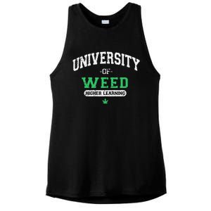 Marijuana U.N.I.V.E.R.S.I.T.Y Of Weed Ladies PosiCharge Tri-Blend Wicking Tank