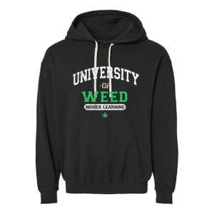 Marijuana U.N.I.V.E.R.S.I.T.Y Of Weed Garment-Dyed Fleece Hoodie