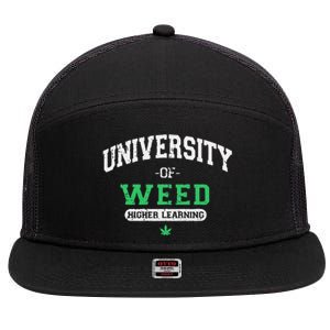 Marijuana U.N.I.V.E.R.S.I.T.Y Of Weed 7 Panel Mesh Trucker Snapback Hat