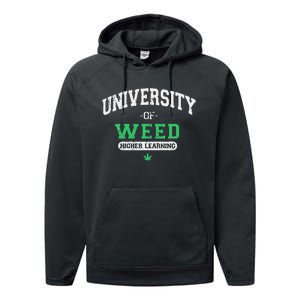 Marijuana U.N.I.V.E.R.S.I.T.Y Of Weed Performance Fleece Hoodie