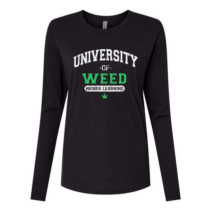 Marijuana U.N.I.V.E.R.S.I.T.Y Of Weed Womens Cotton Relaxed Long Sleeve T-Shirt