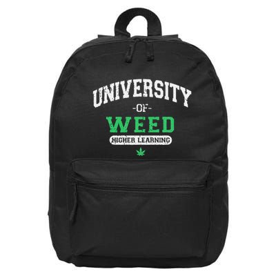 Marijuana U.N.I.V.E.R.S.I.T.Y Of Weed 16 in Basic Backpack