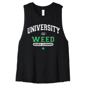 Marijuana U.N.I.V.E.R.S.I.T.Y Of Weed Women's Racerback Cropped Tank