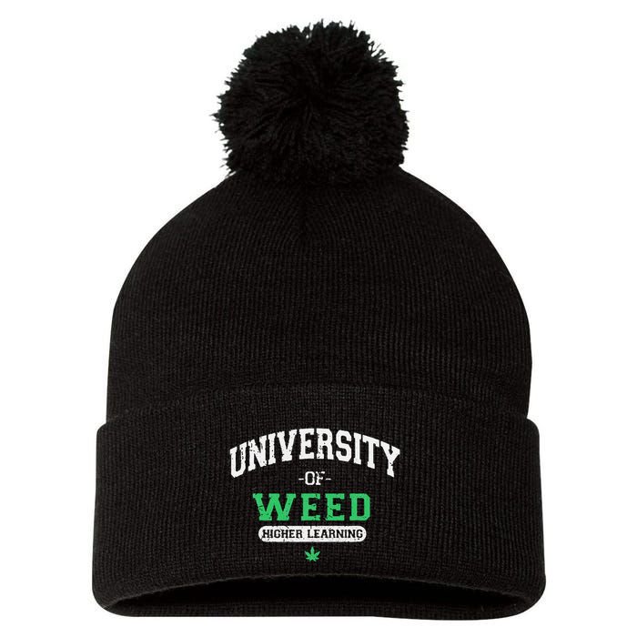 Marijuana U.N.I.V.E.R.S.I.T.Y Of Weed Pom Pom 12in Knit Beanie