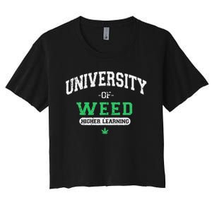 Marijuana U.N.I.V.E.R.S.I.T.Y Of Weed Women's Crop Top Tee