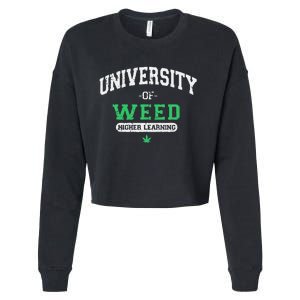 Marijuana U.N.I.V.E.R.S.I.T.Y Of Weed Cropped Pullover Crew