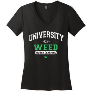 Marijuana U.N.I.V.E.R.S.I.T.Y Of Weed Women's V-Neck T-Shirt