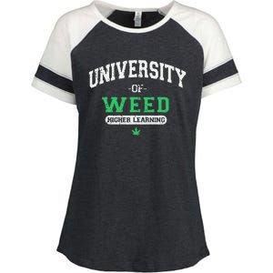 Marijuana U.N.I.V.E.R.S.I.T.Y Of Weed Enza Ladies Jersey Colorblock Tee