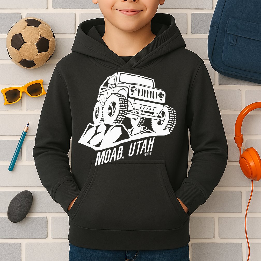 Moab Utah Off Road Desert Adventure Kids Hoodie